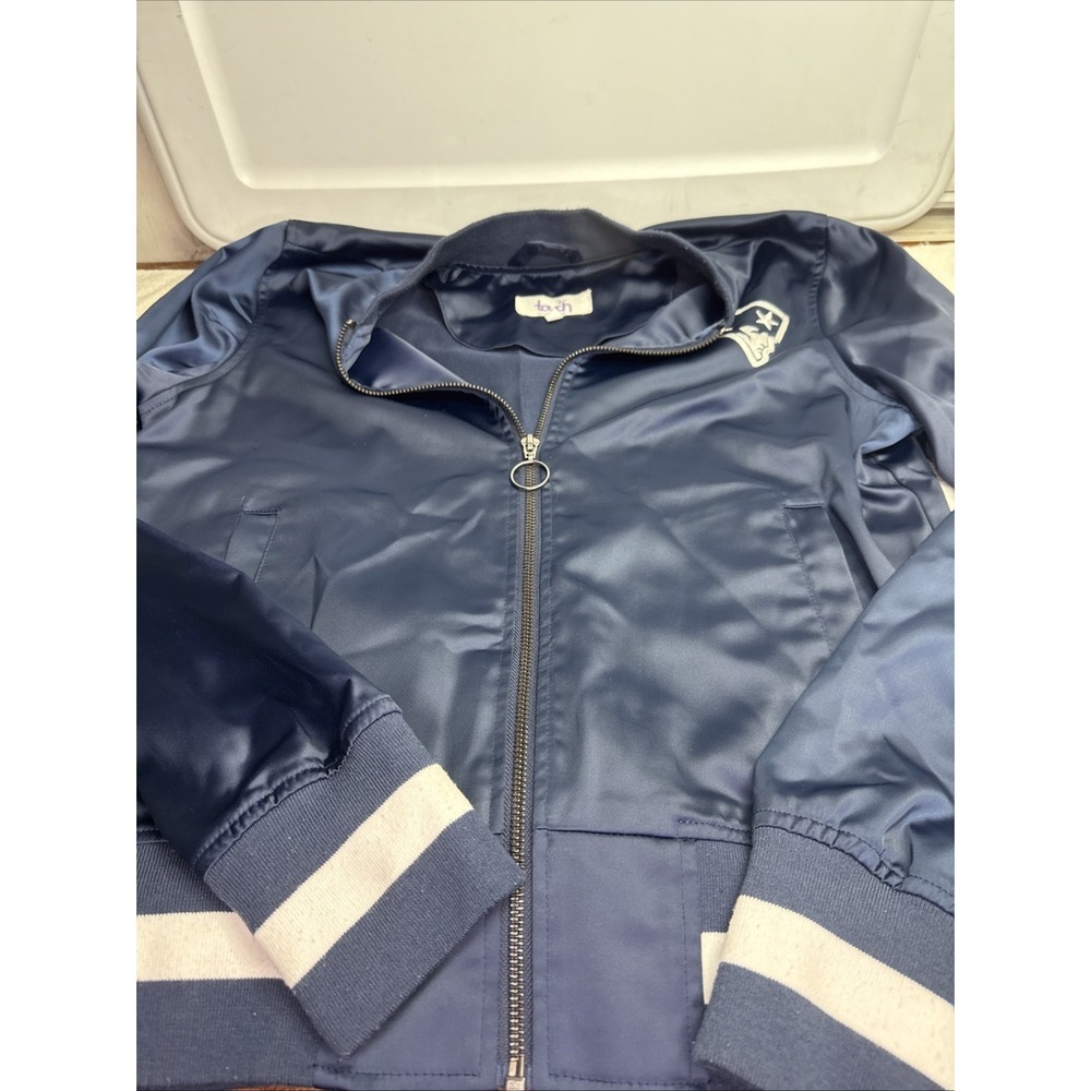Touch By Alyssa Milano NFL New England Patriots Women's Jacket Sz S Satin Bomber